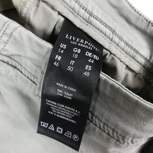 Liverpool Womens Shorts 3" Inseam Shadow Green High Rise Stretch Soft 14 - Picture 11 of 13